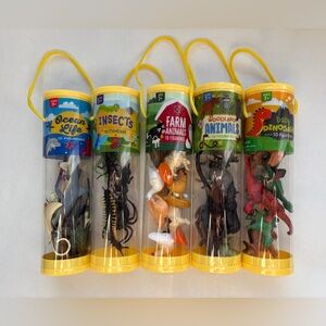 5 pack of Assorted Animal Figurine Tubes